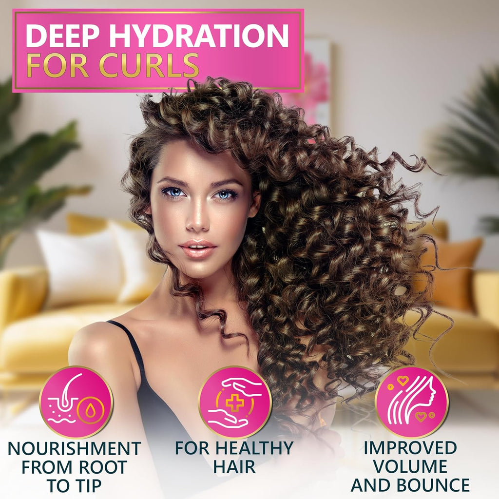 Juego de champú y acondicionador para cabello rizado, sin sulfatos...