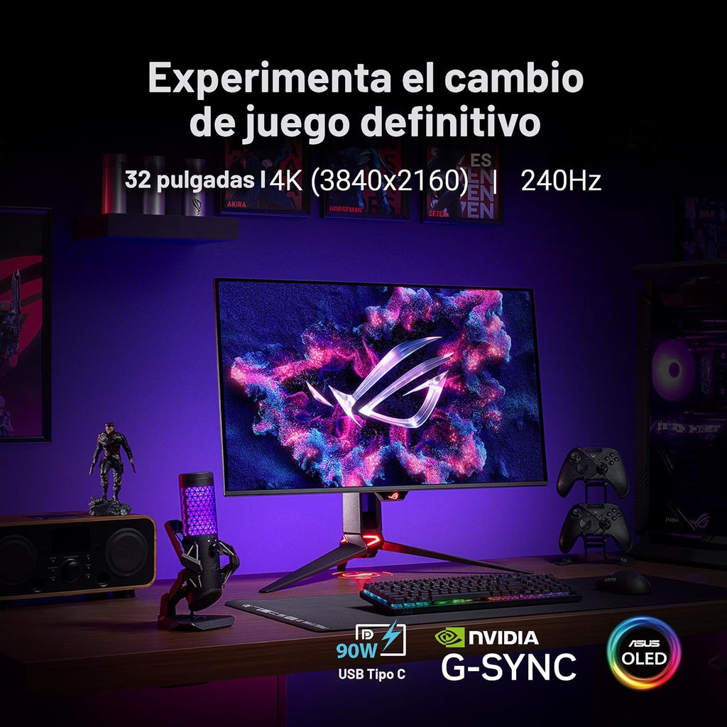 ASUS ROG Swift - Monitor OLED para juegos 4K de 32 pulgadas (PG32UC...