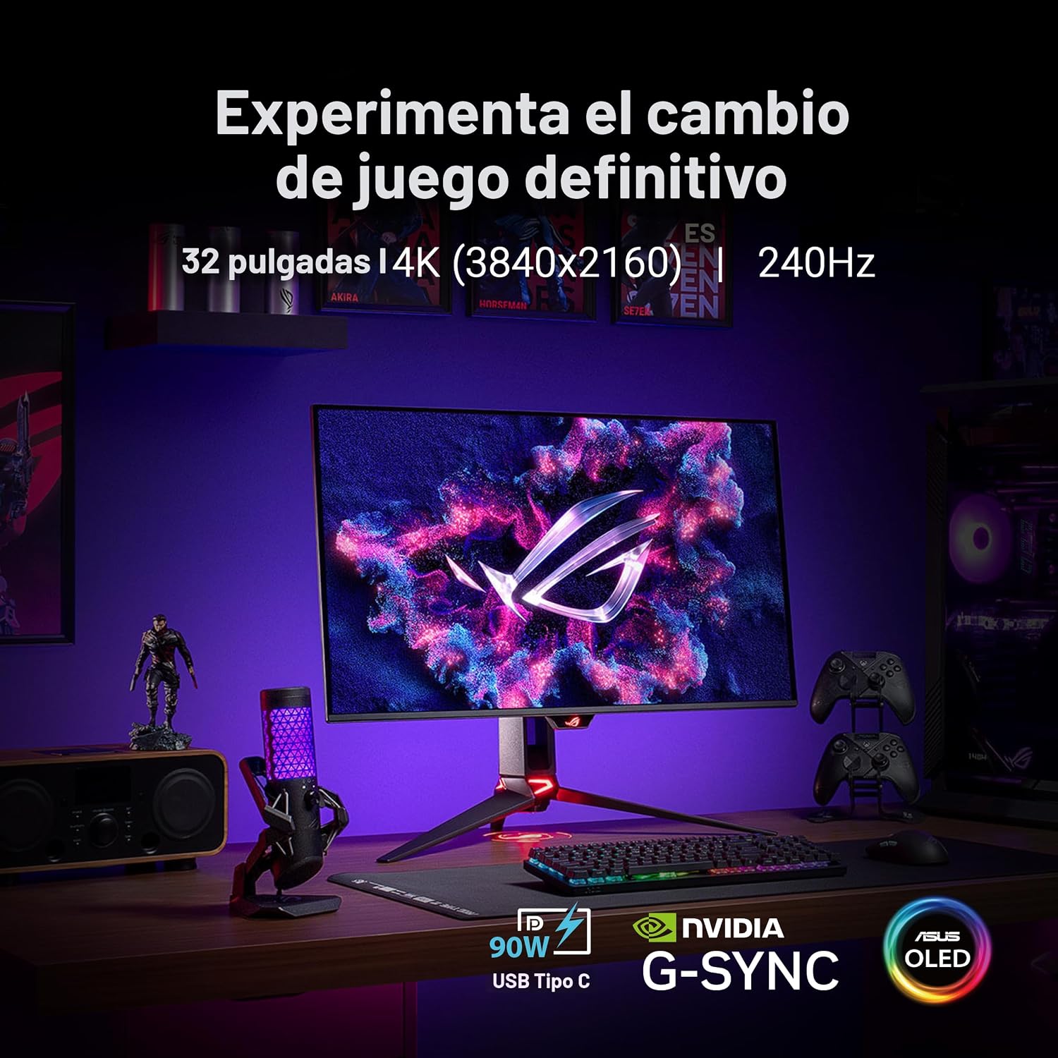 ASUS ROG Swift - Monitor OLED para juegos 4K de 32 pulgadas (PG32UC...
