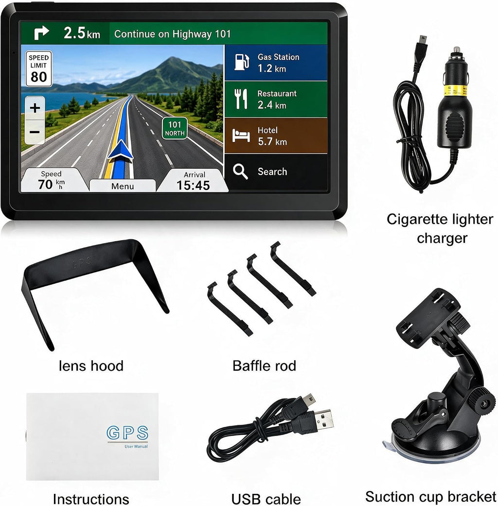 Navegador GPS para automóvil, mapa 2026 de 7 pulgadas, pantalla tác...