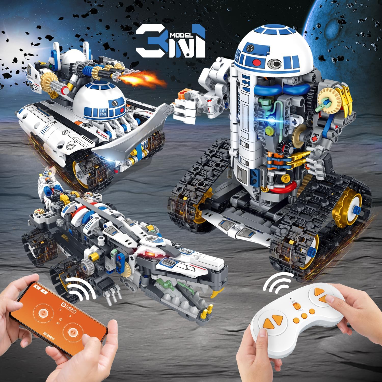 Kit de construcción de robótica STEM 3 en 1, 776 piezas con aplicac...