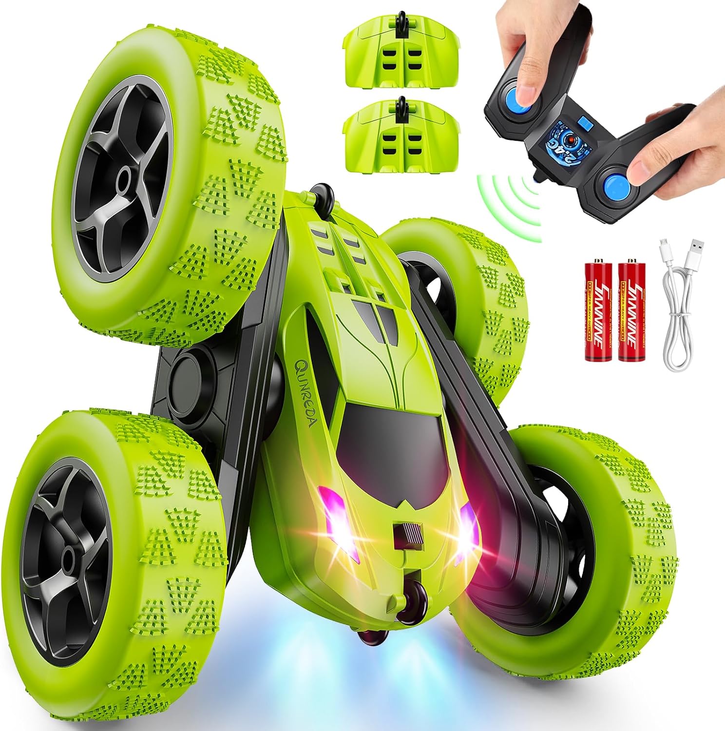 QUNREDA - Auto de control remoto para niños de 6 años en adelante,...