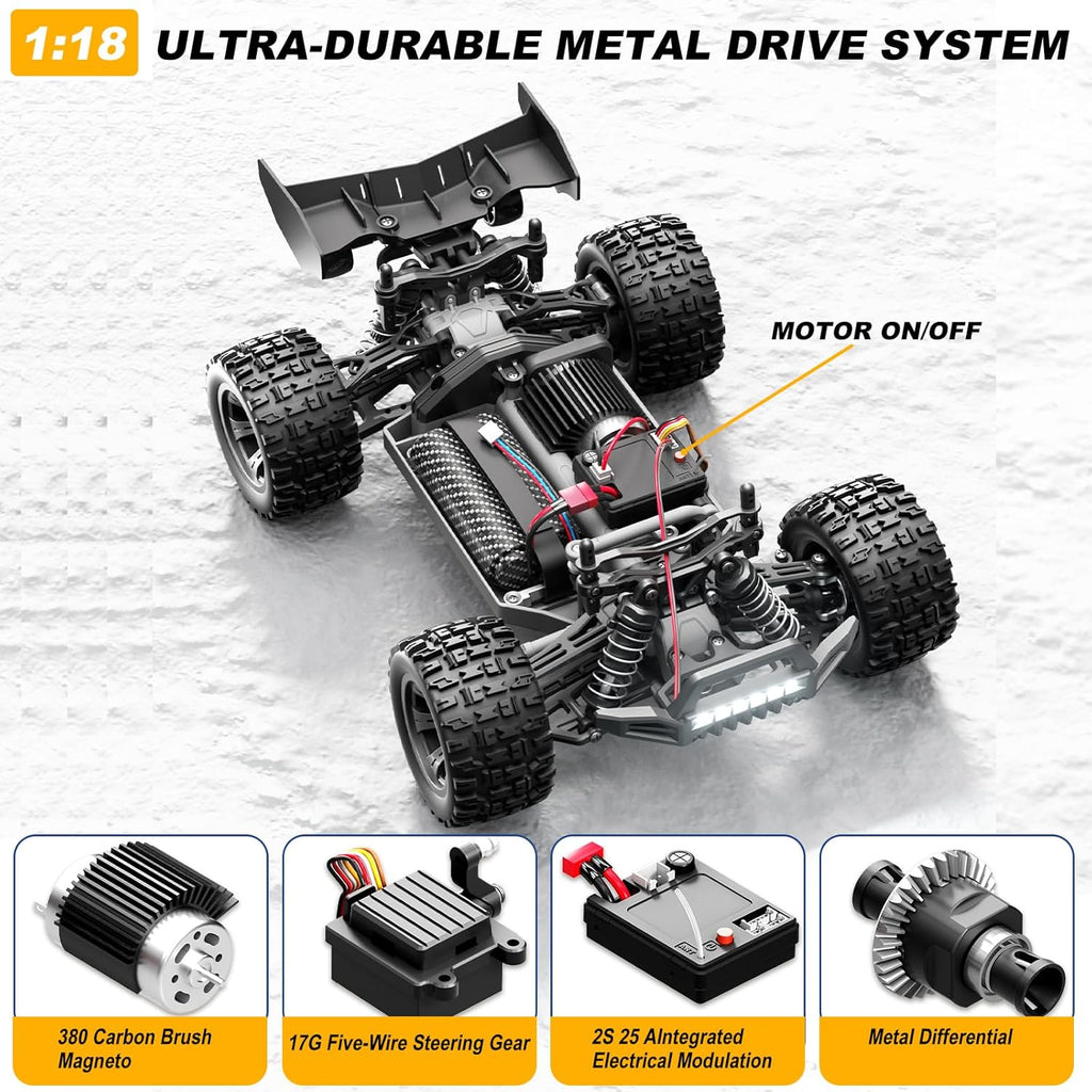 TWIKOMI Coche a control remoto todo terreno a escala 1:18 para adul...