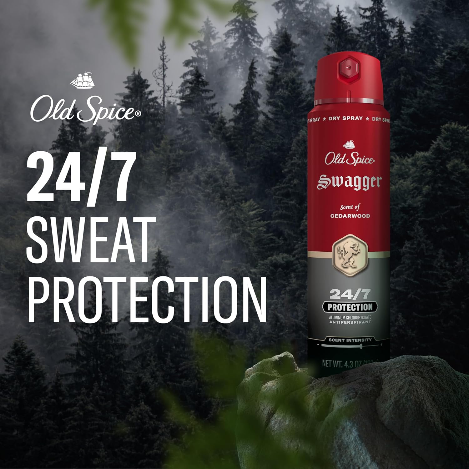 Desodorante antiperspirante en aerosol seco Old Spice para hombres,...