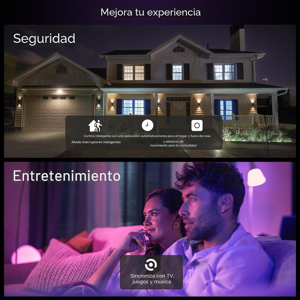 Philips Hue Essential - Bombilla LED inteligente A19, ambiente blan...