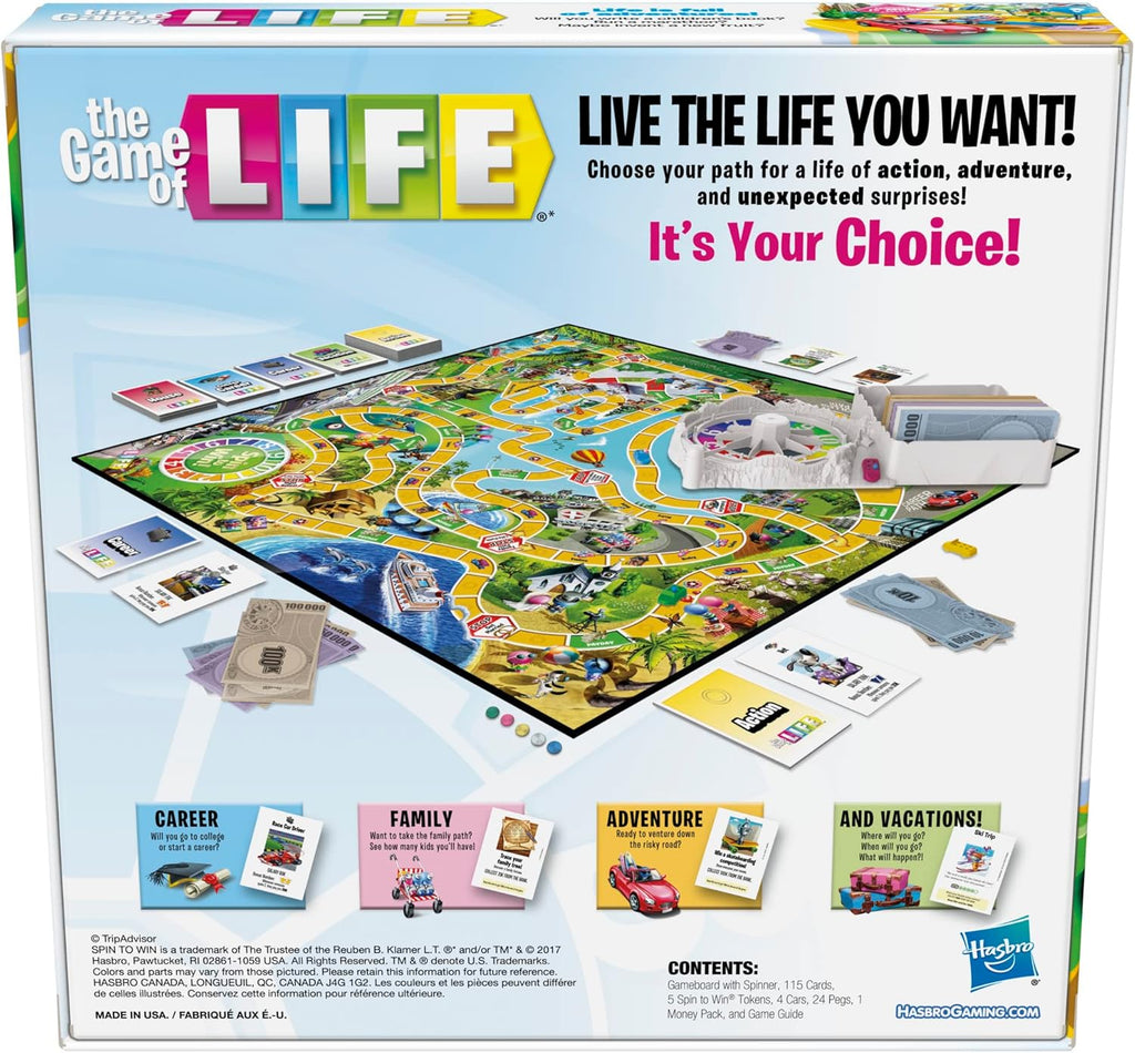 Hasbro Gaming Juego de mesa The Game of Life, juegos familiares par...