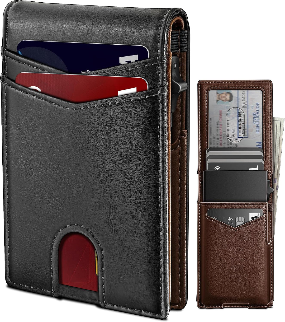 miyozi Cartera para hombre, funda delgada y desmontable para tarjet...