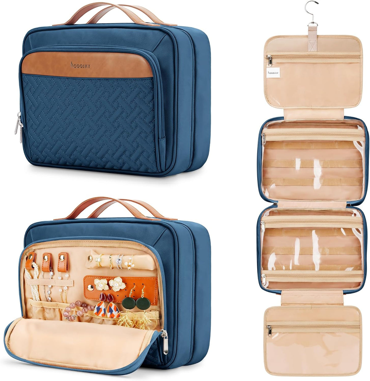 Neceser colgante de viaje para mujeres y hombres, con 6 fundas de b...