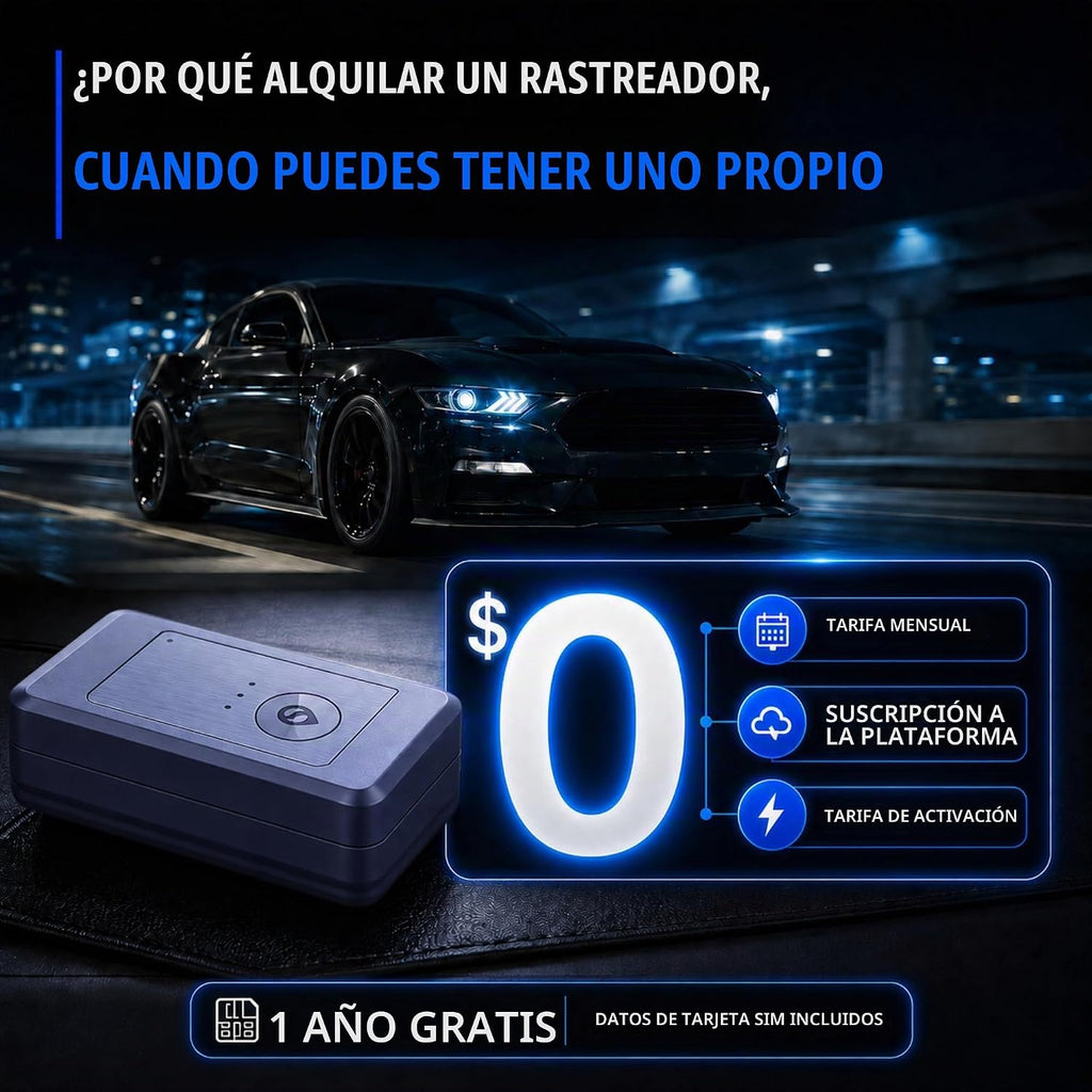 Rastreador GPS para vehículos sin suscripción, dispositivo magnétic...