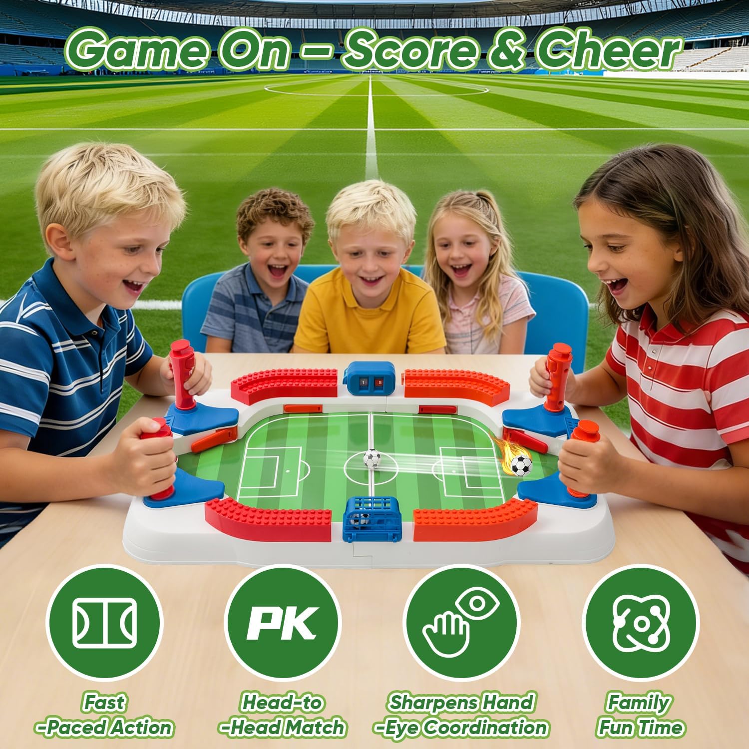 Mini juego de mesa de fútbol para niños, juguete de fútbol de inter...