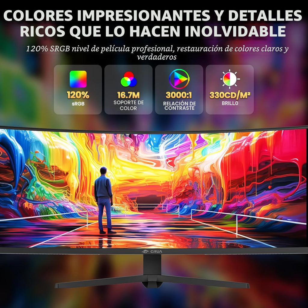 CRUA - Monitor curvo para juegos de 49 pulgadas | DQHD (5120 * 1440...
