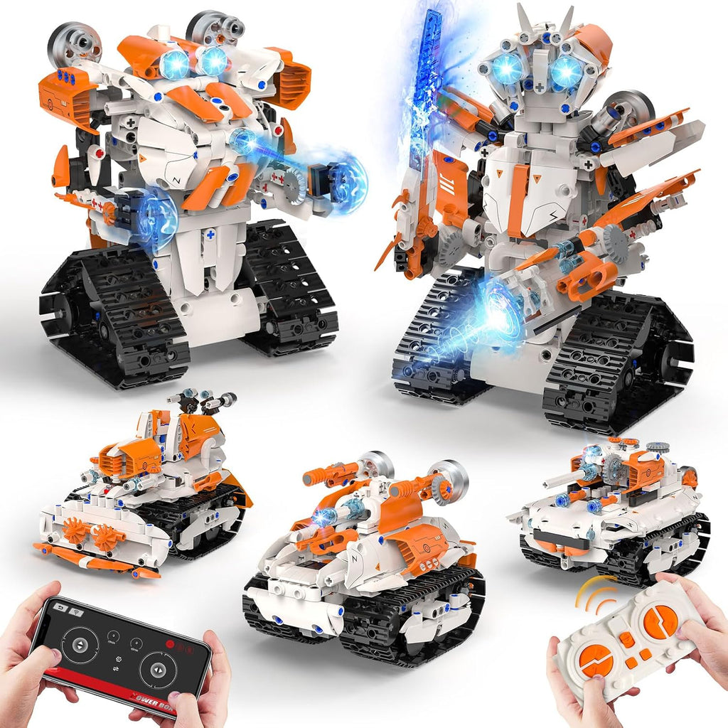Juguetes de construcción de robot STEM 5 en 1 para niños, carro tan...
