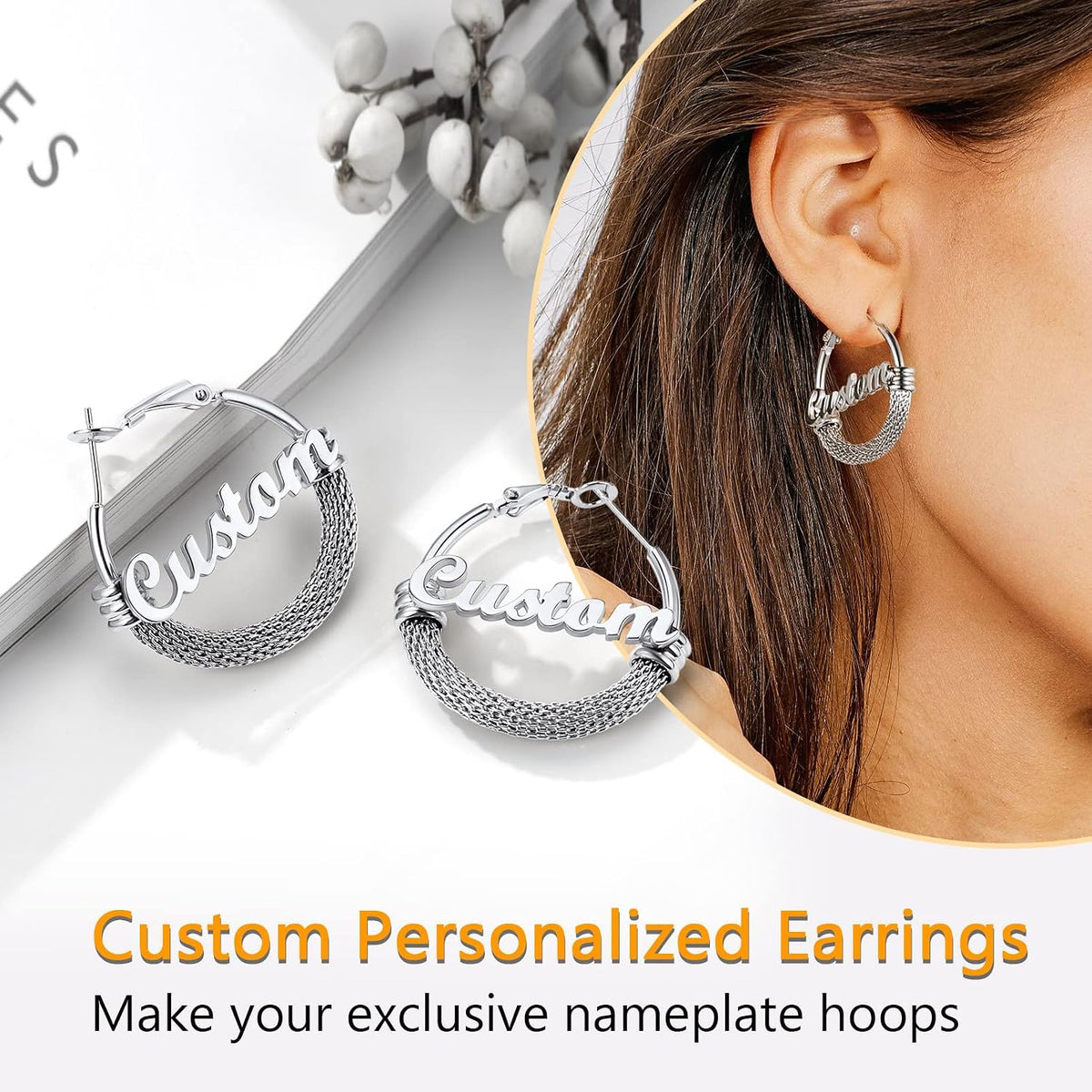 PROSTEEL 12\/16\/24\/32\/40 Pulgadas Aretes de Aro Gruesos para Muj...