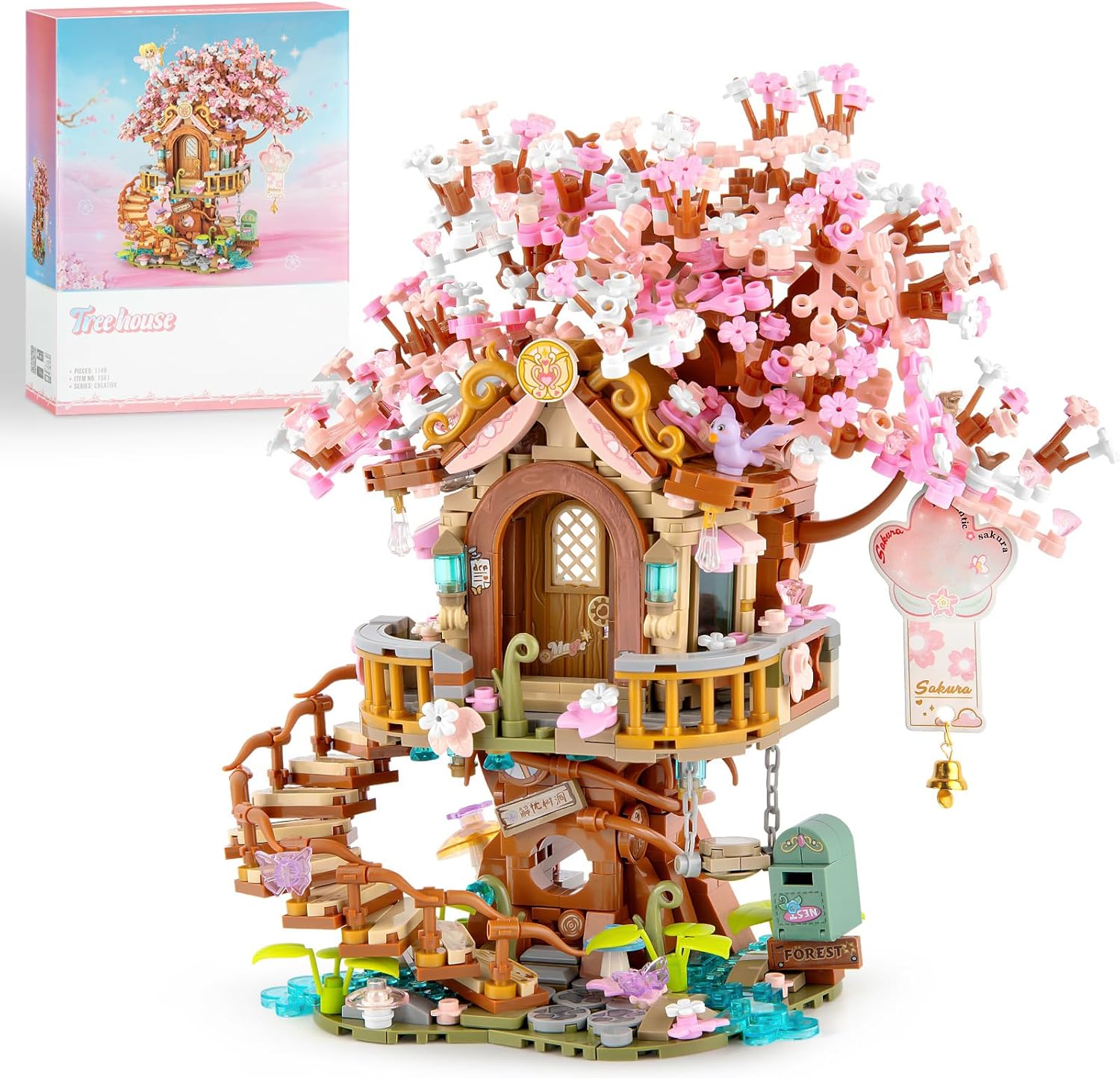 Vziimo - Juego de construcción de árbol bonsái de flor de cerezo, c...