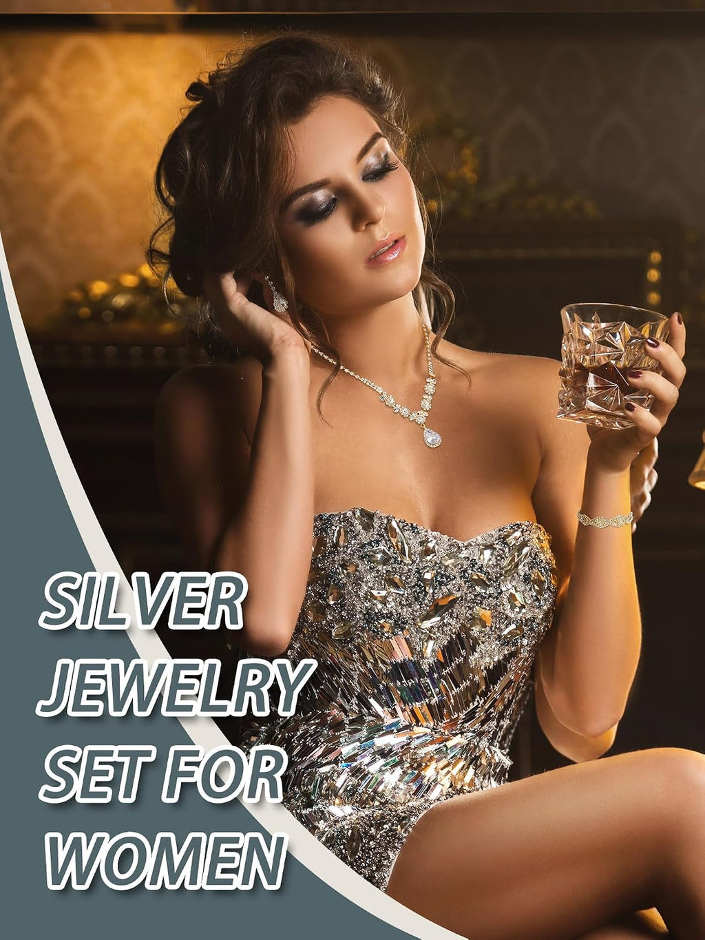 Henoyso Juego de 5 piezas de joyas de diamantes de imitación para g...