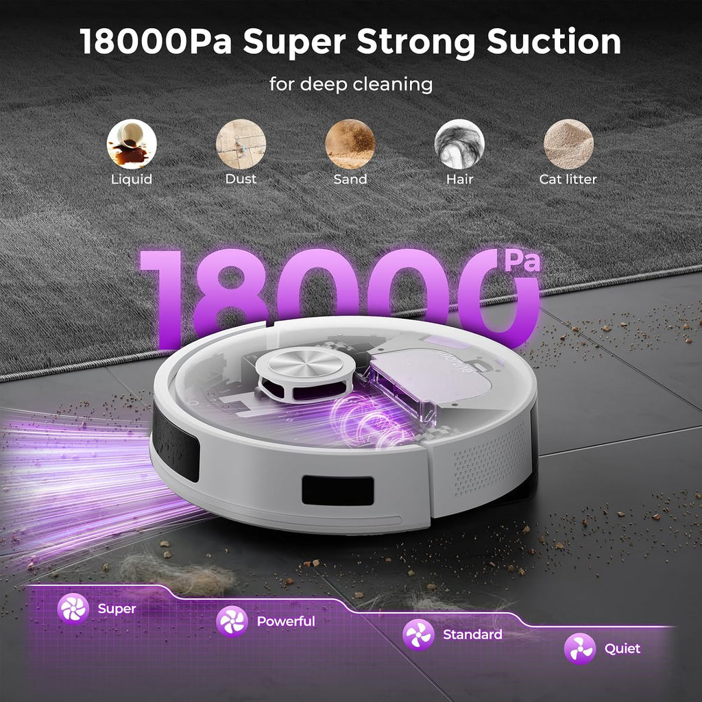 Robot aspirador y trapeador combinado de succión de 18000 Pa, aspir...