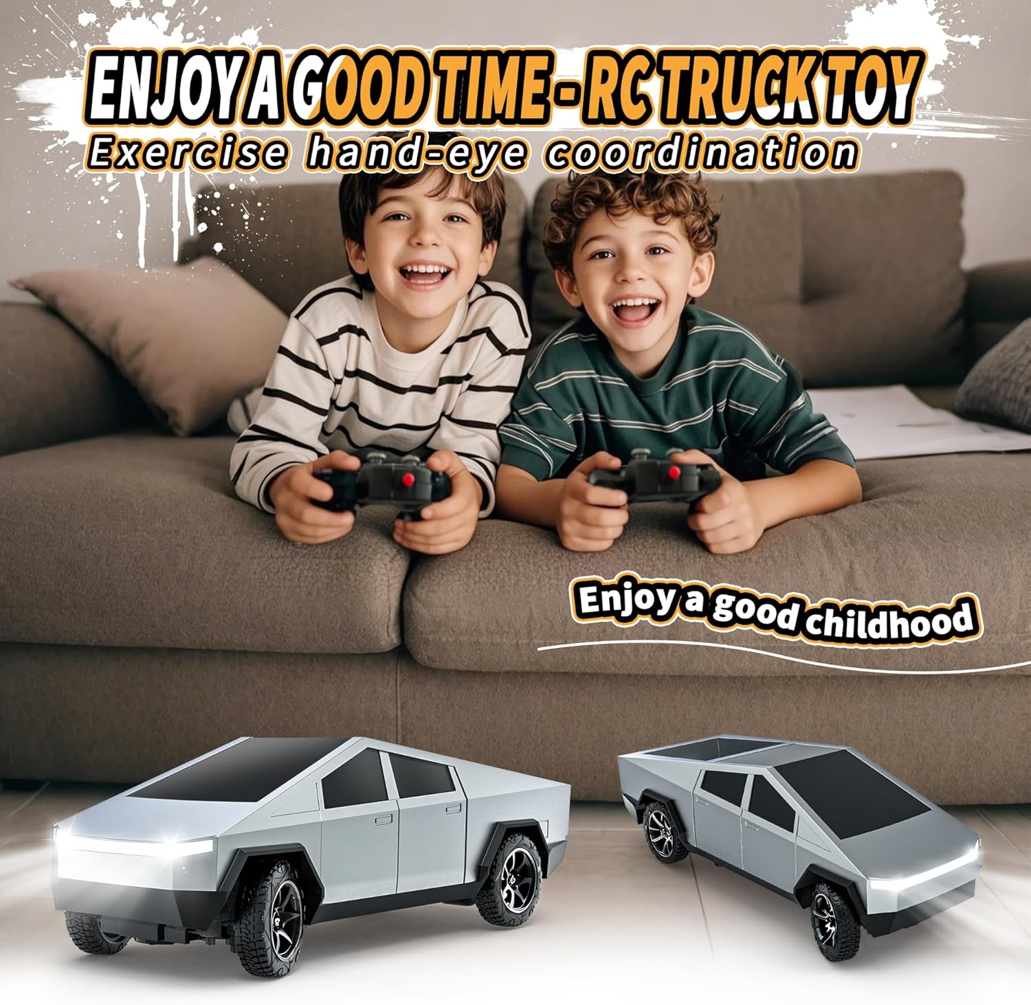 Vefercen Juguetes de automóvil a control remoto, camión RC todo ter...