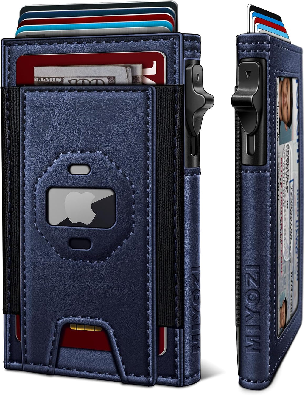 miyozi Billetera Airtag para hombres, delgada emergente porta tarje...