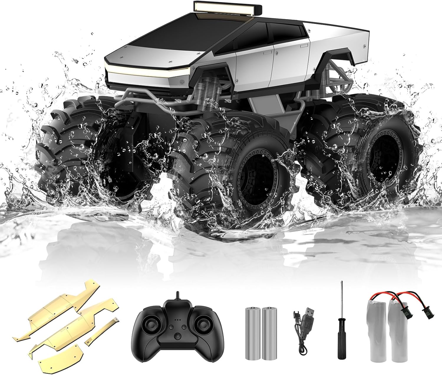 Auto de control remoto anfibio, camión monstruo 1:18, juguetes para...