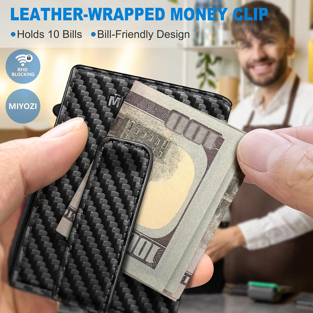 miyozi Billetera para hombre, magnética minimalista delgada con sop...
