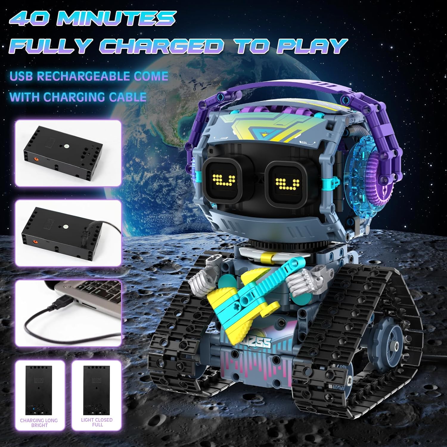 QHECTTY Kit de construcción de robot STEM para niños de 6 a 14 años...