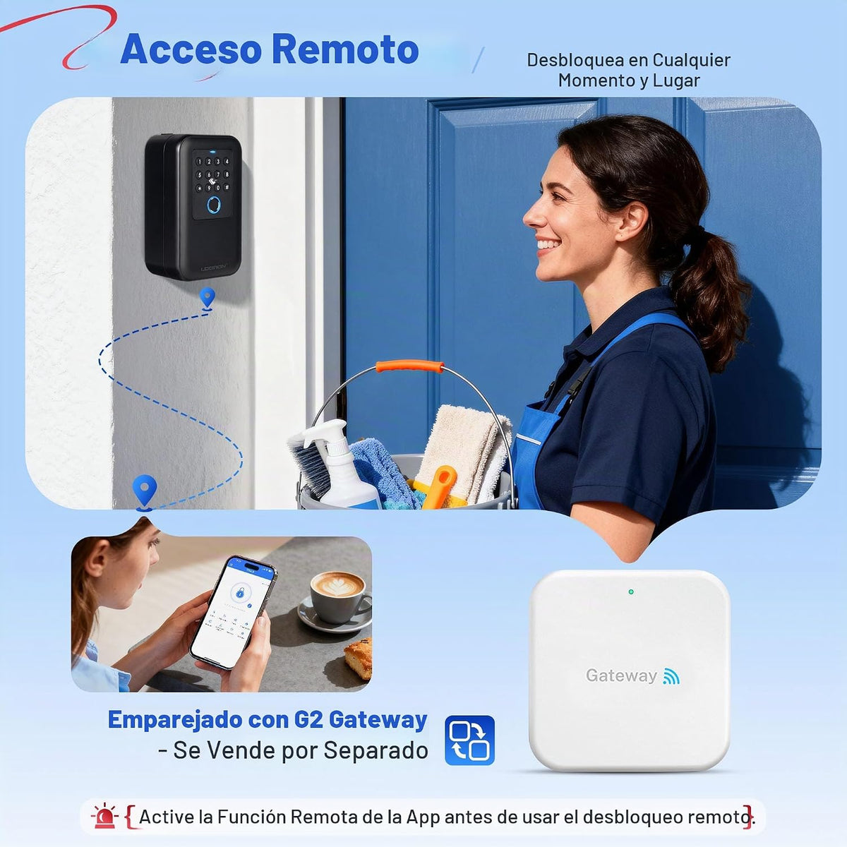 LOQRON Caja de bloqueo inteligente de huellas dactilares Bluetooth...