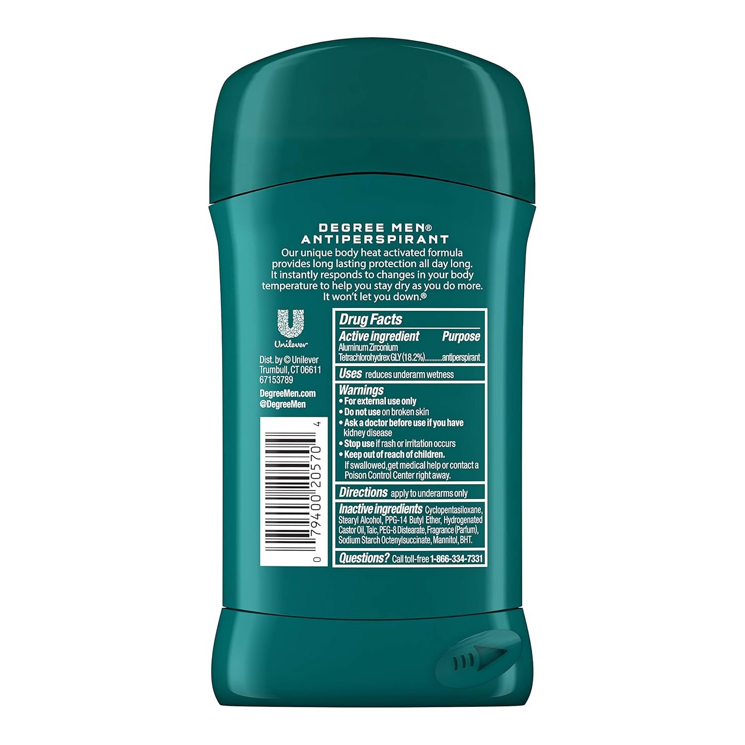 Degree Desodorante antitranspirante original para hombre, no irrita...