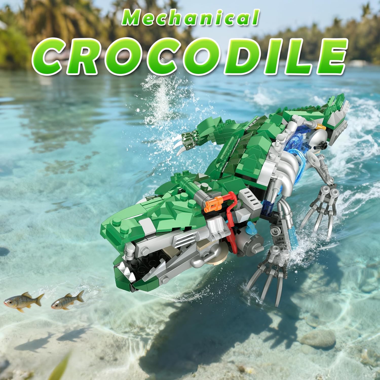 BeepZipp Kinetic - Kit de construcción de cocodrilo mecánico - Mode...