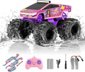 Auto de control remoto anfibio, camión monstruo rosa 1:18, juguetes...