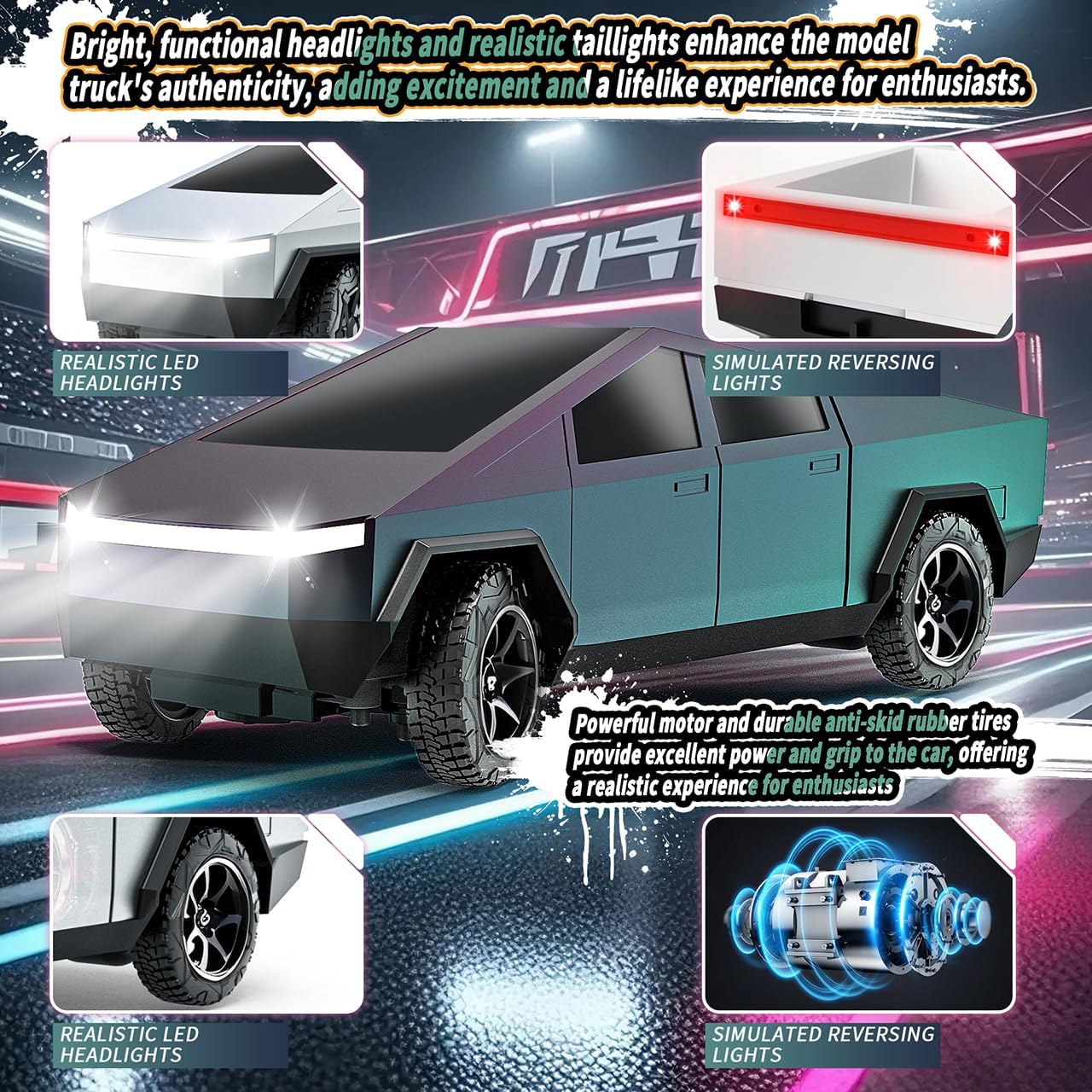 Vefercen - Vehículo de control remoto, camioneta de recogida todote...