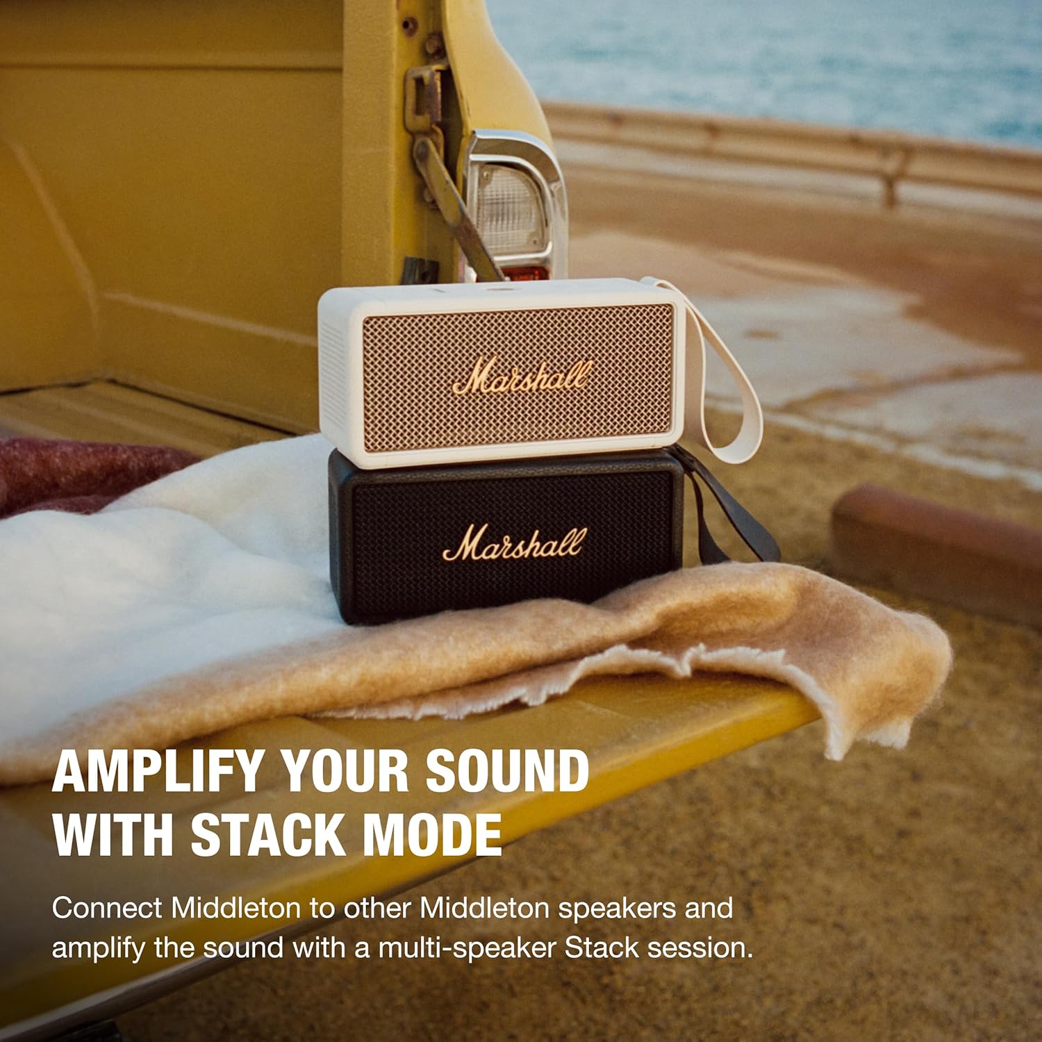 Marshall Middleton - Altavoz Bluetooth portátil, color crema