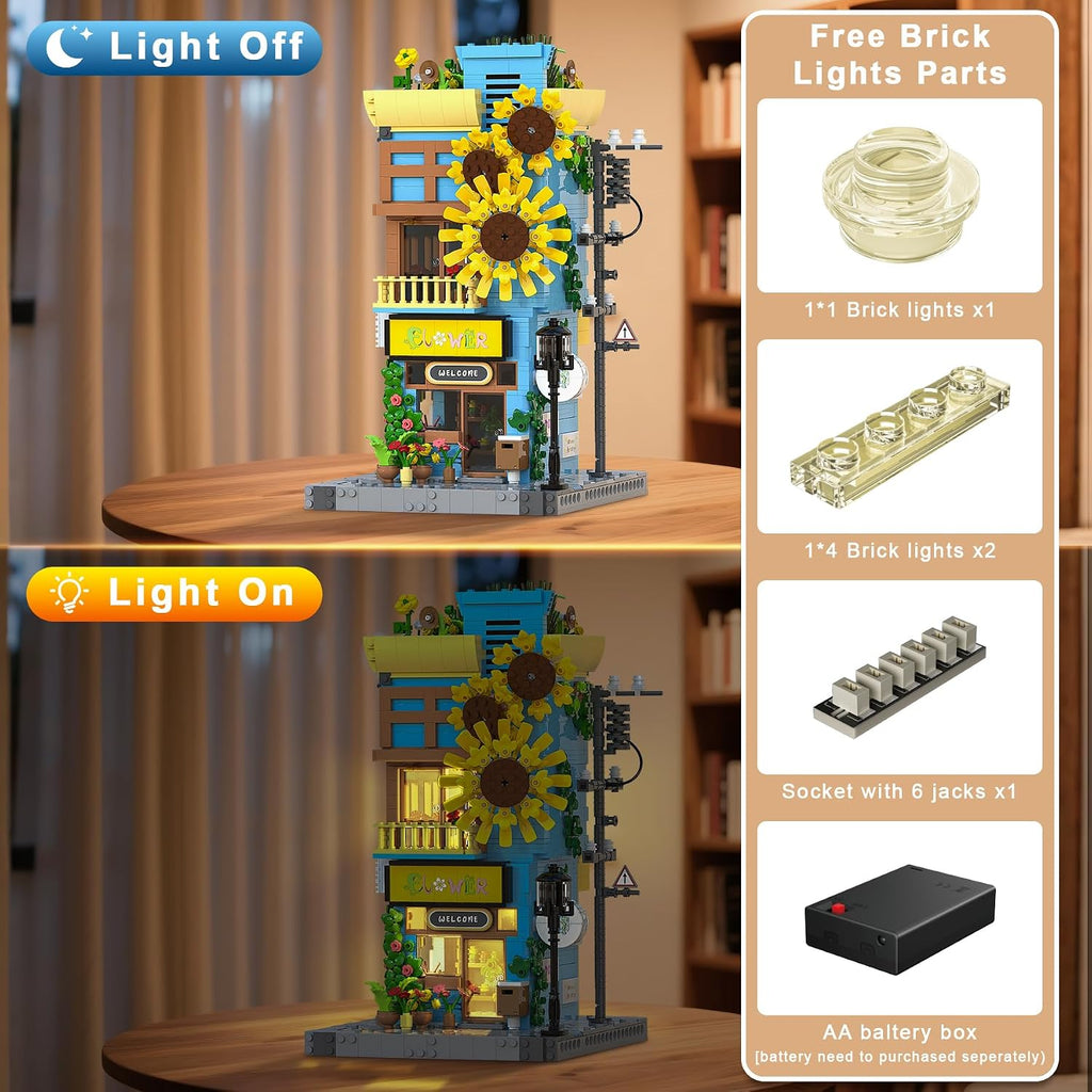 BeepZipp Juego de Construcción Casa Girasol con Luz LED, Bloques de...