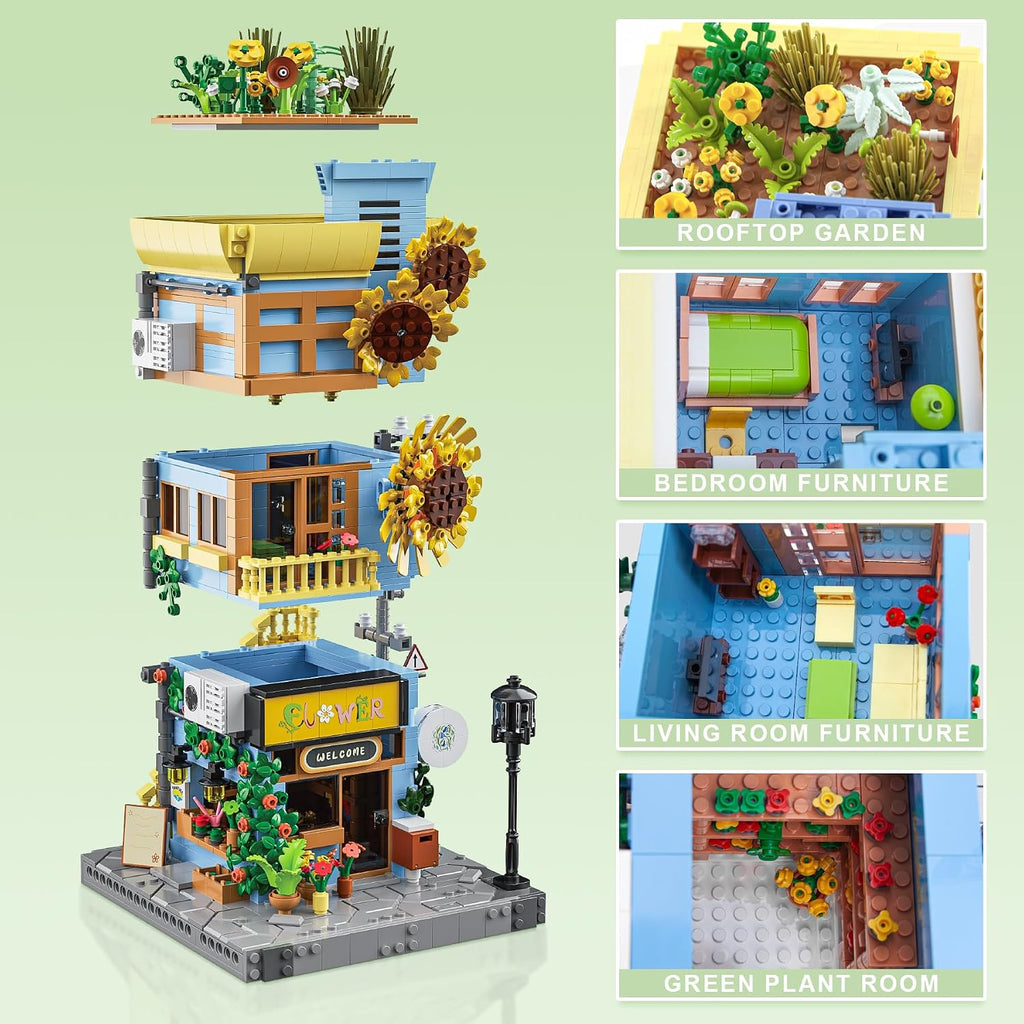 BeepZipp Juego de Construcción Casa Girasol con Luz LED, Bloques de...