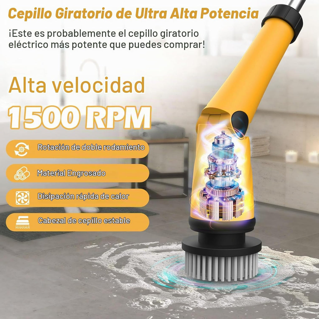Qimedo Limpiador eléctrico giratorio de 1500 RPM con dos baterías Q...