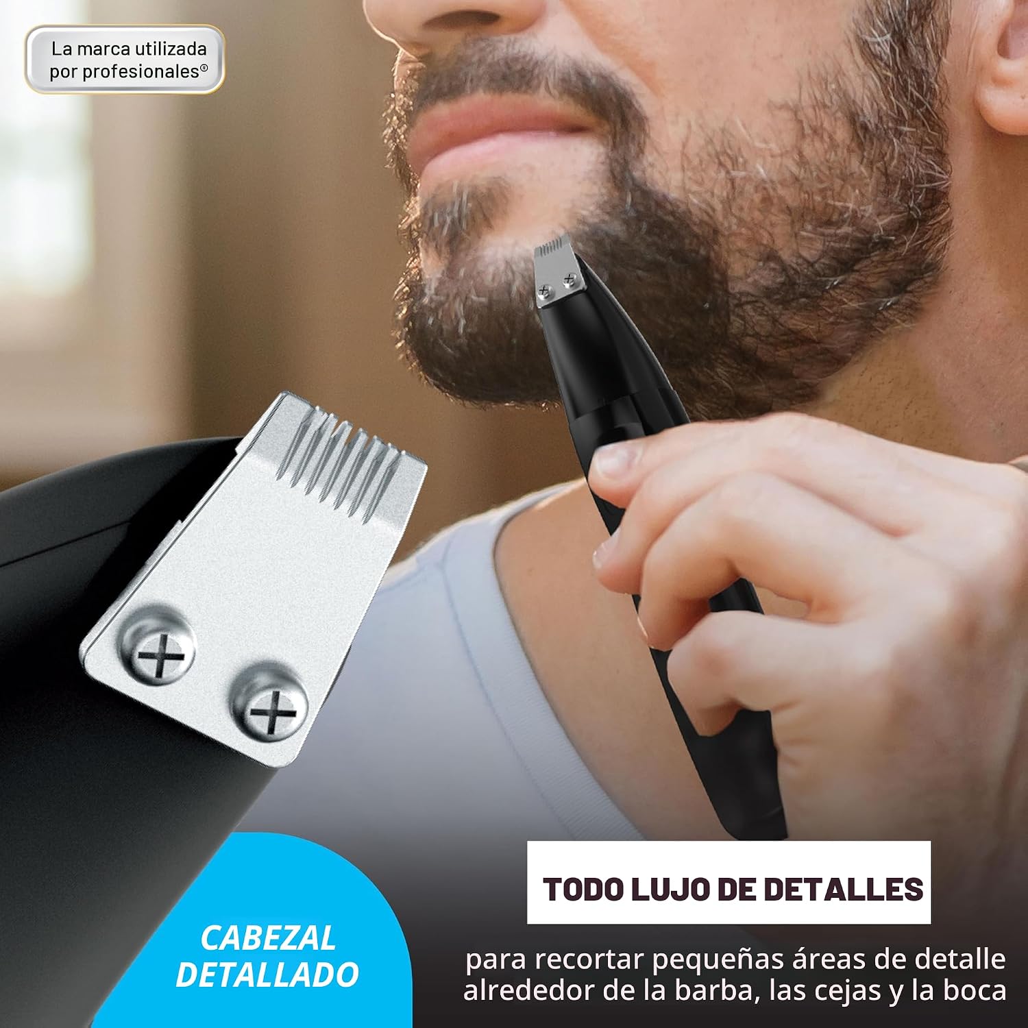 Wahl Pro Series® - Recortadora de vello recargable para cejas, orej...