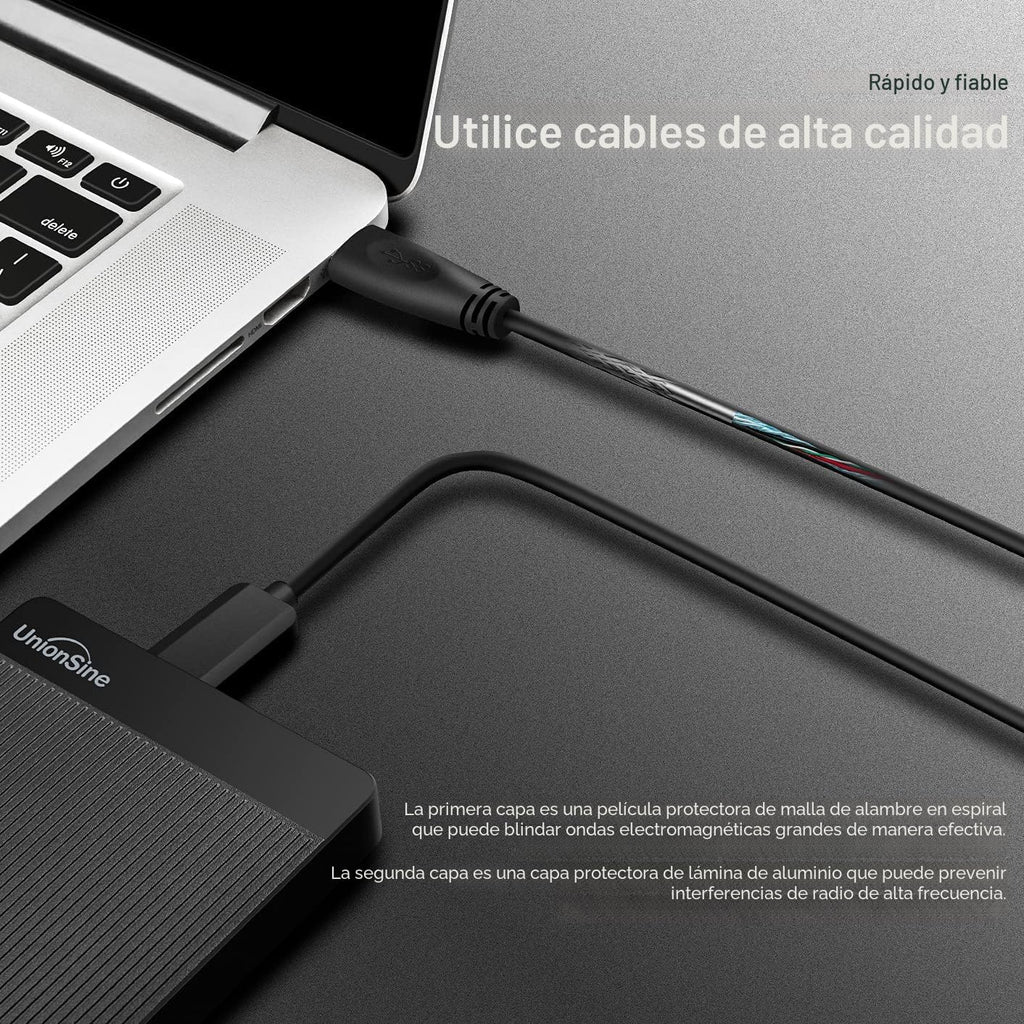 UnionSine - Disco duro externo portátil ultradelgado de 1 TB, HDD,...