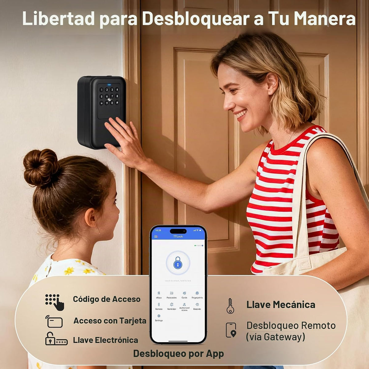 Moquin Caja de bloqueo inteligente con llave Bluetooth \u2013 Contr...