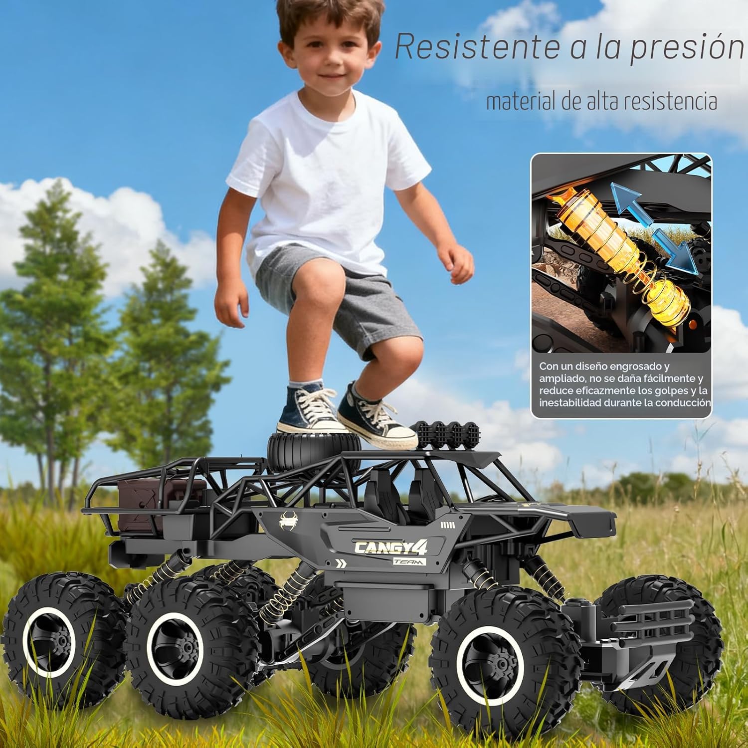 Jiakora Coches RC de Gran Tamaño, Camión RC Rock Crawler con 2 Bate...