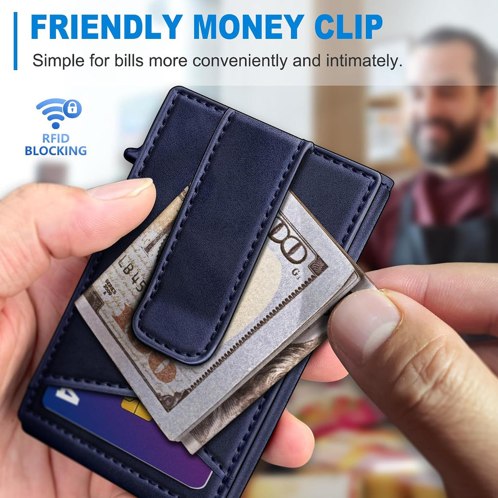 miyozi Airtag - Cartera para hombre con clip para dinero, 9 tarjeta...