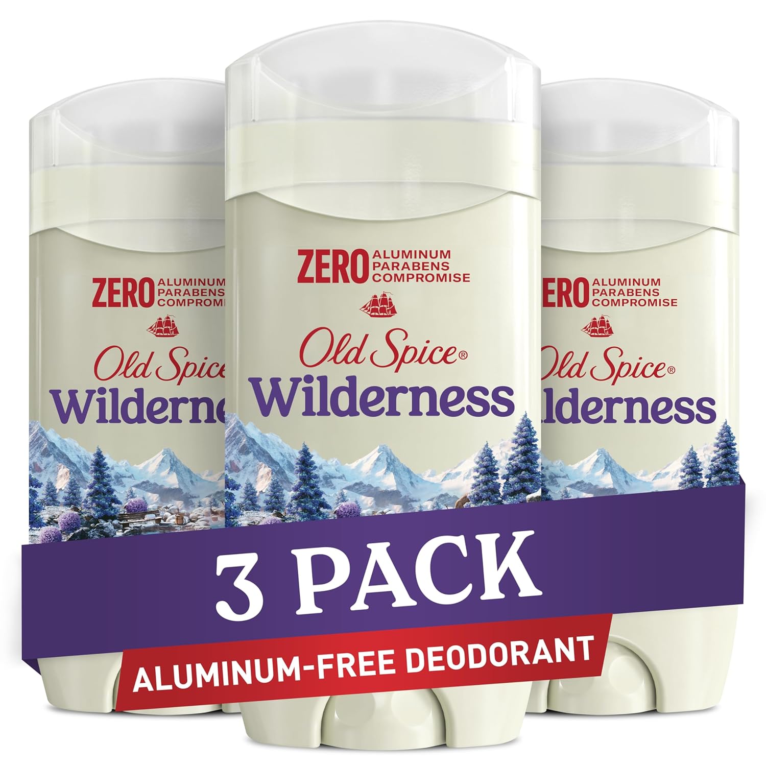 Old Spice Desodorante para hombre sin aluminio Wilderness con lavan...