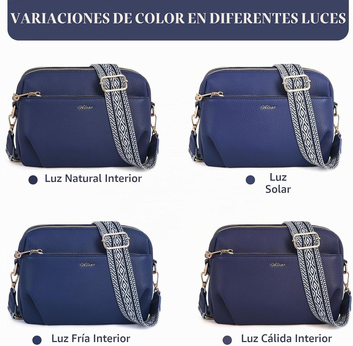 HILAEX Bolso cruzado para mujeres, bolso de cuero antirrobo, múltip...