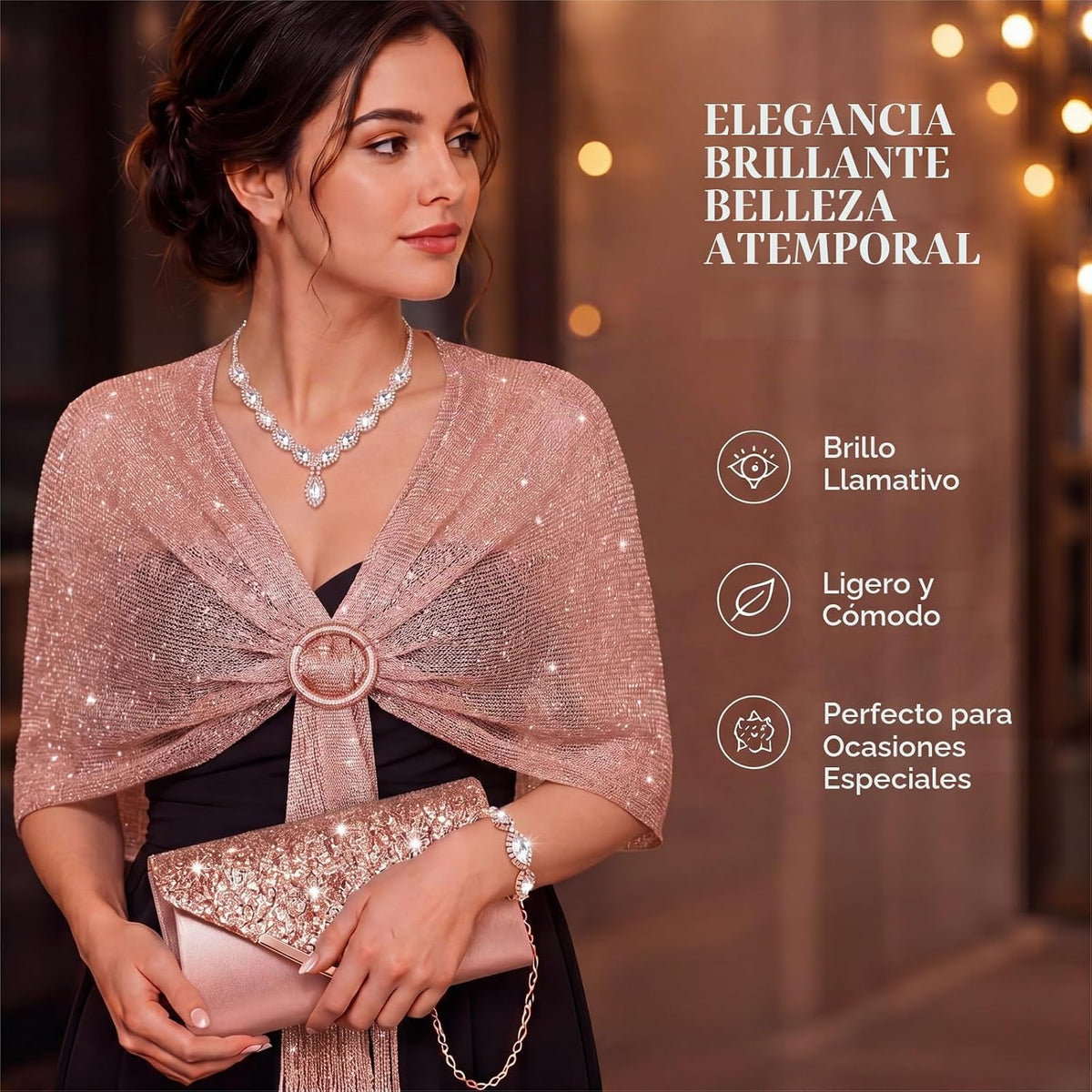 Tiamon Juego de 5 piezas de joyería de diamantes de imitación, chal...