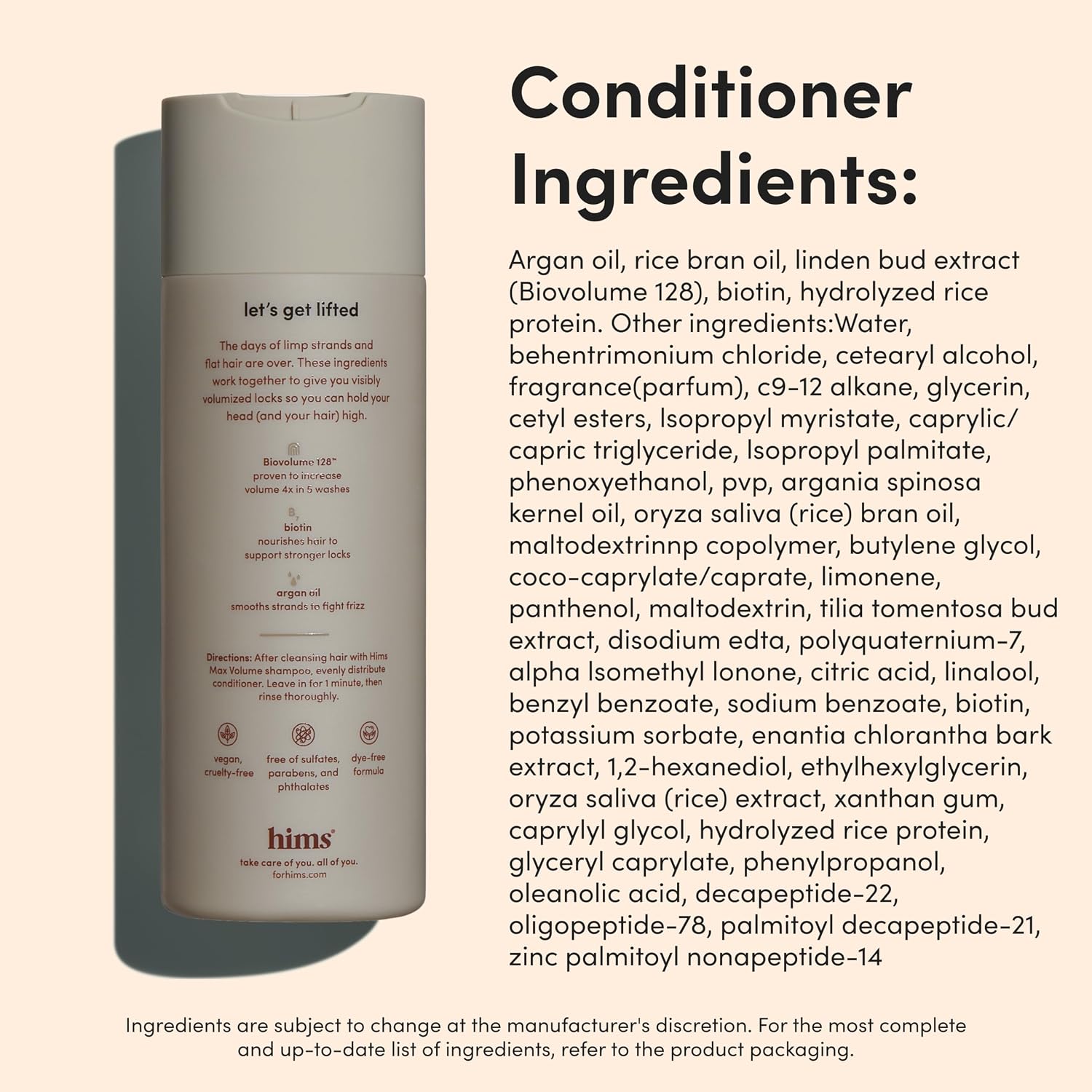 hims Max Volume - Juego de champú y acondicionador - Biovolume 128,...