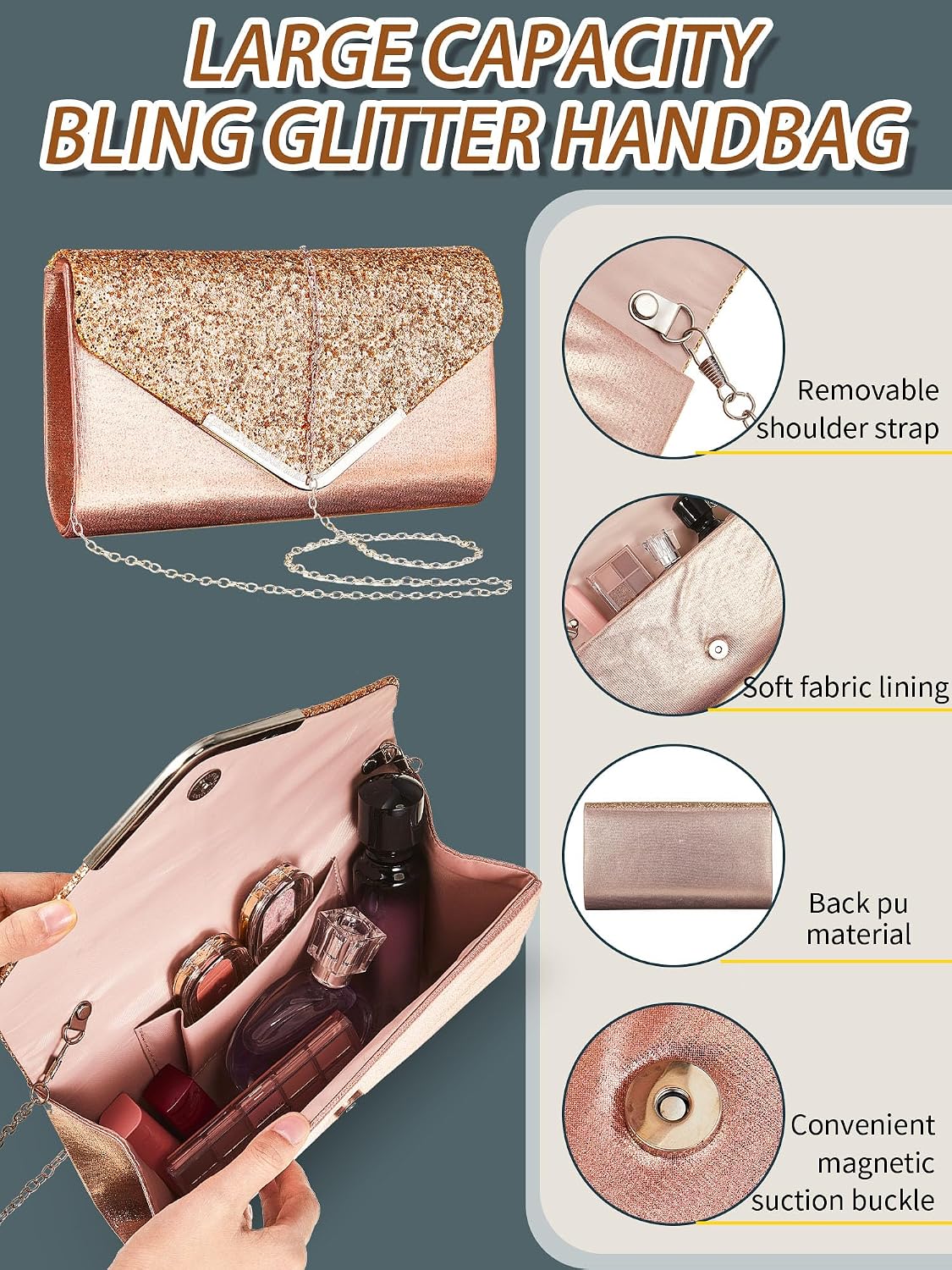 Henoyso Juego de 5 piezas de joyas de diamantes de imitación para g...