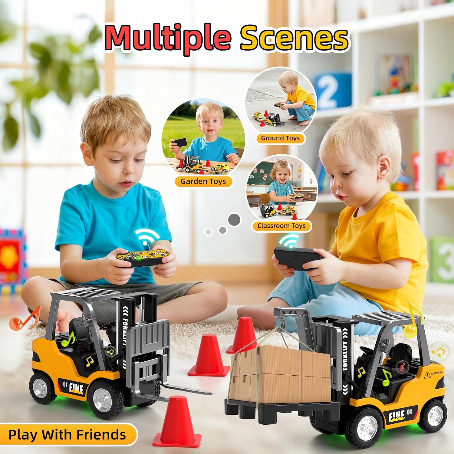 Mini camión RC, juguete de carretilla elevadora RC a escala 1:64, v...