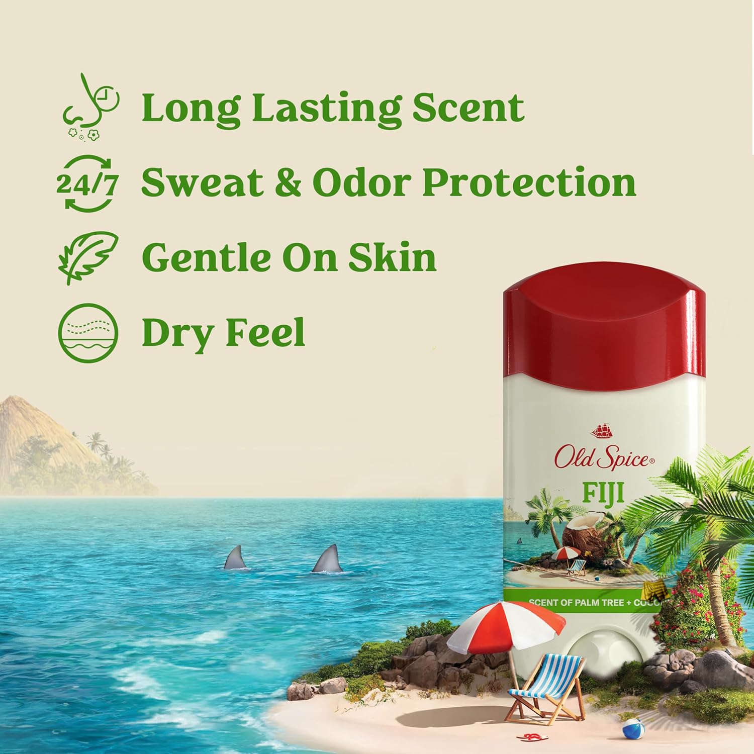Old Spice Desodorante y antitranspirante para hombre, frescura dura...