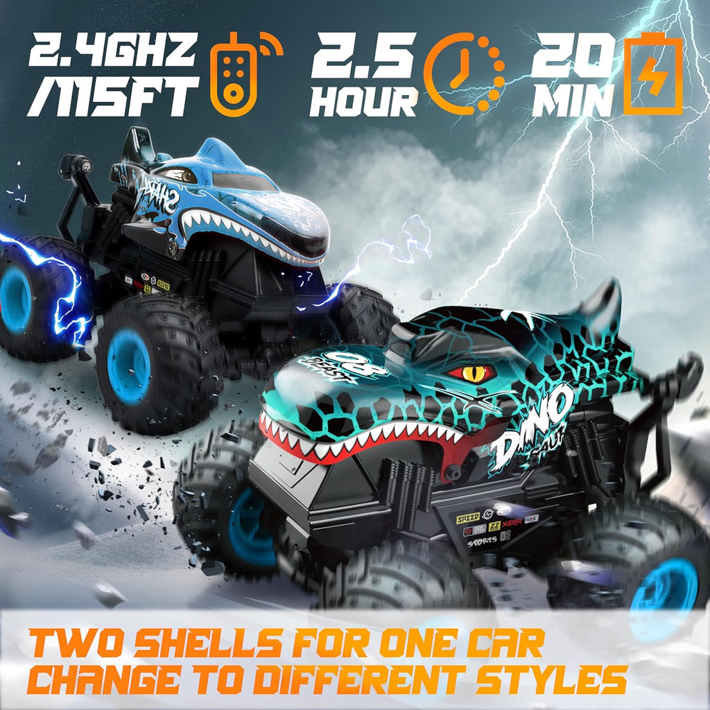 BEZGAR Monster Truck Toys - Camiones monstruo a control remoto con...