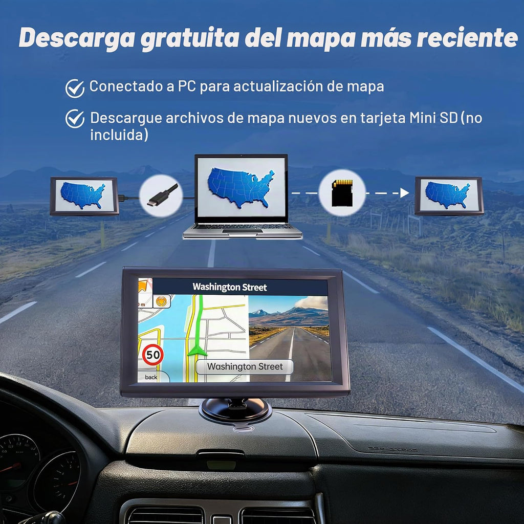 Navegador GPS para camioneta RV, 9 pulgadas, no requiere red | Mapa...