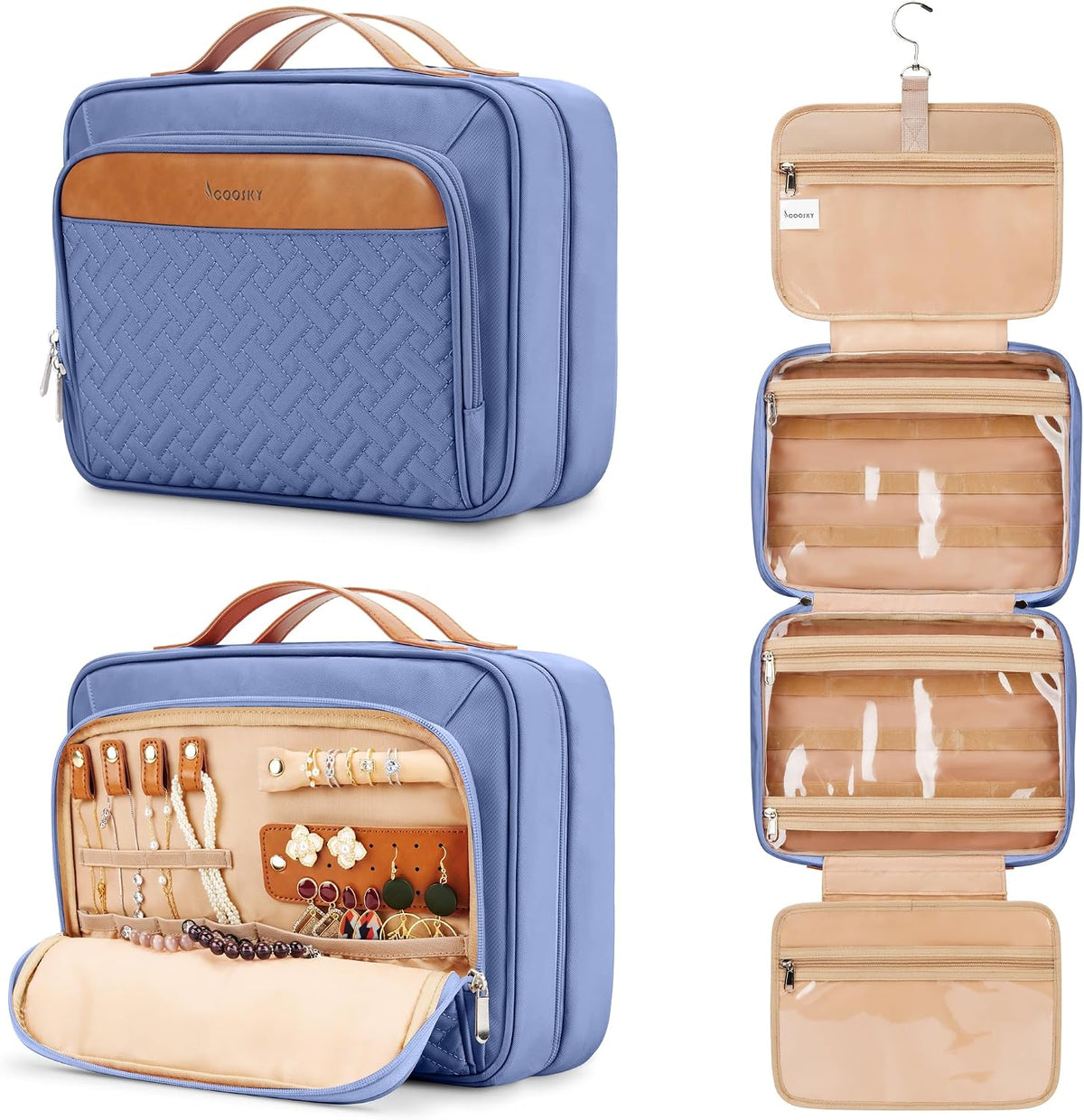 Neceser colgante de viaje para mujeres y hombres, con 6 fundas de s...