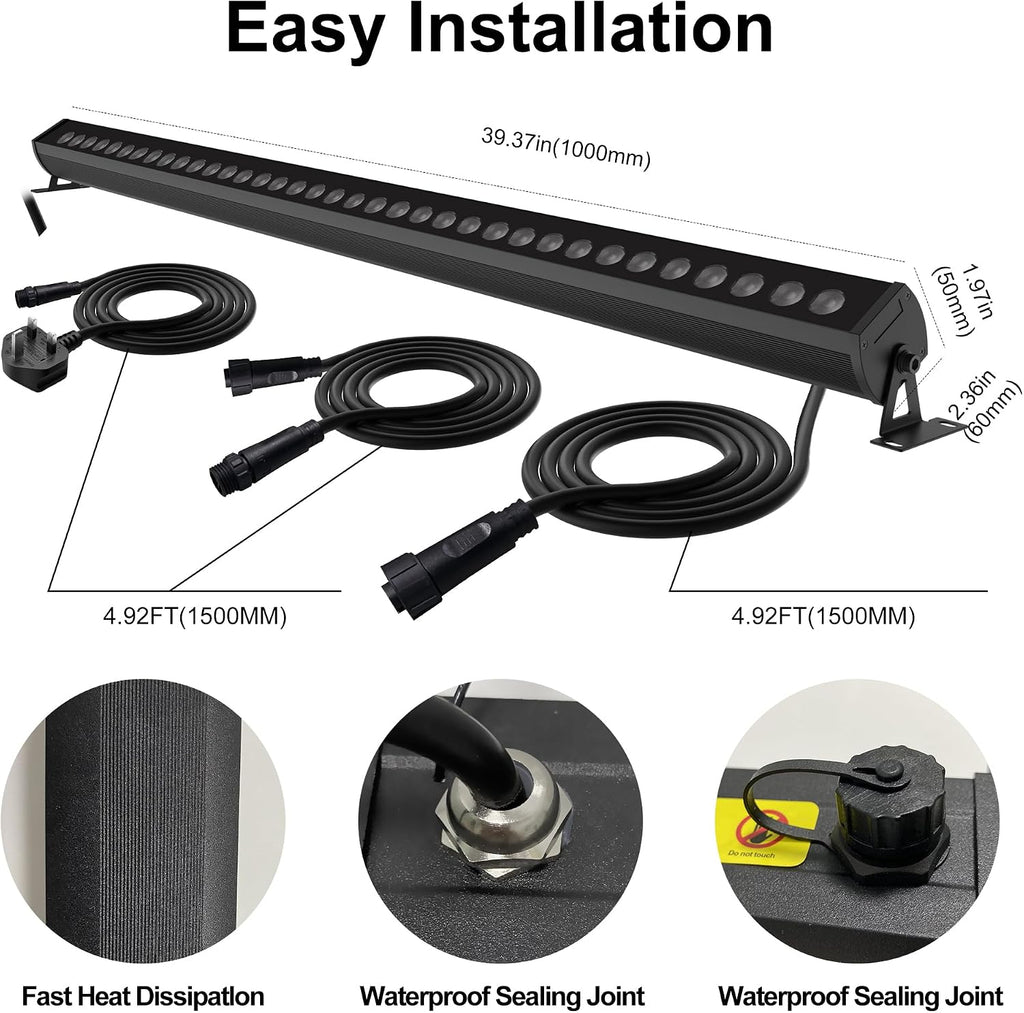 Umidkin - Barra de luz LED enlazable al aire libre que cambia de co...